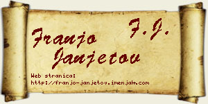 Franjo Janjetov vizit kartica